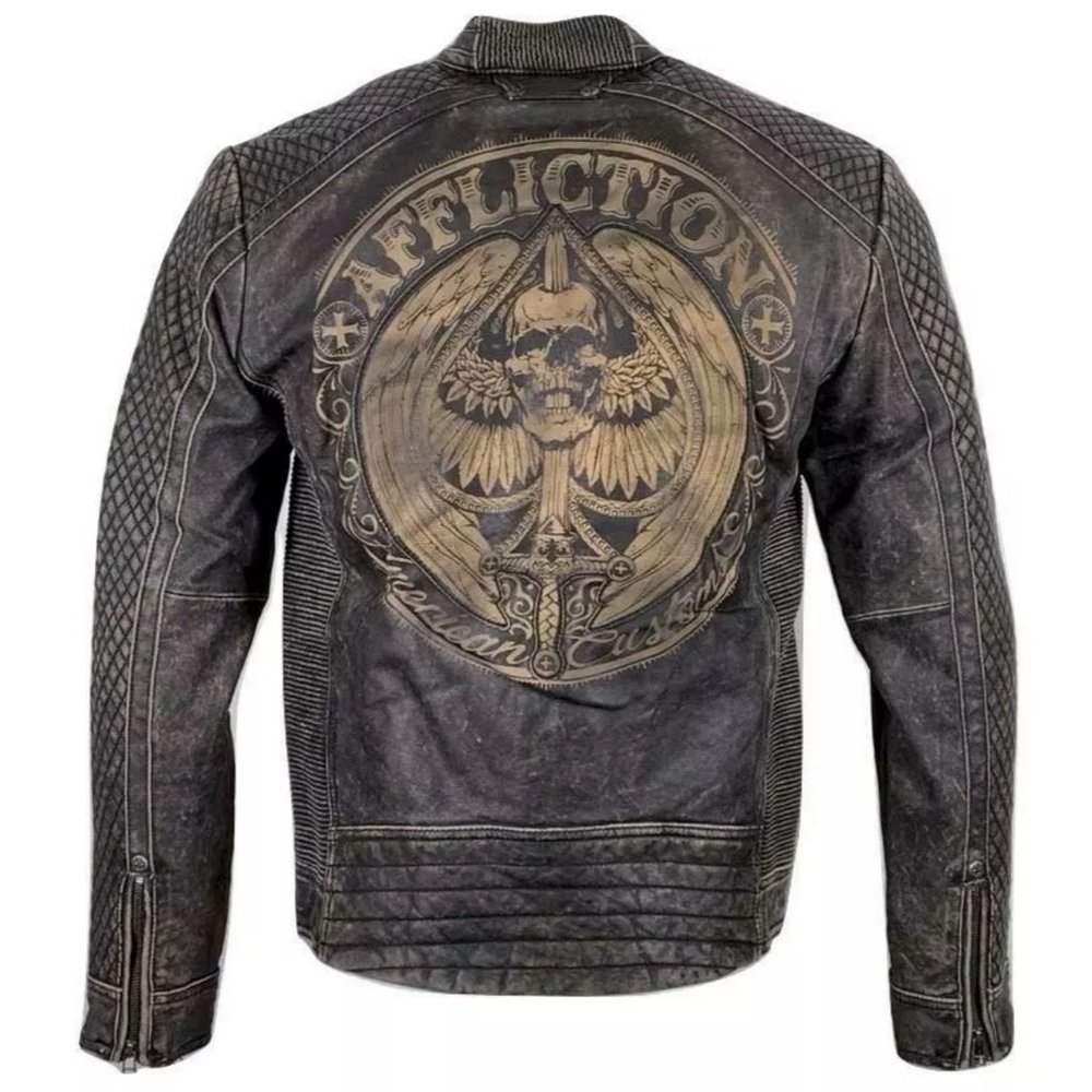 AFFLICTION Men's Jacket ONYX BLADE LEATHER JACKET - Picture 4 of 11